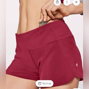 Lululemon Speed Up Low-Rise Lined Short 2.5" Dark Red Size 10